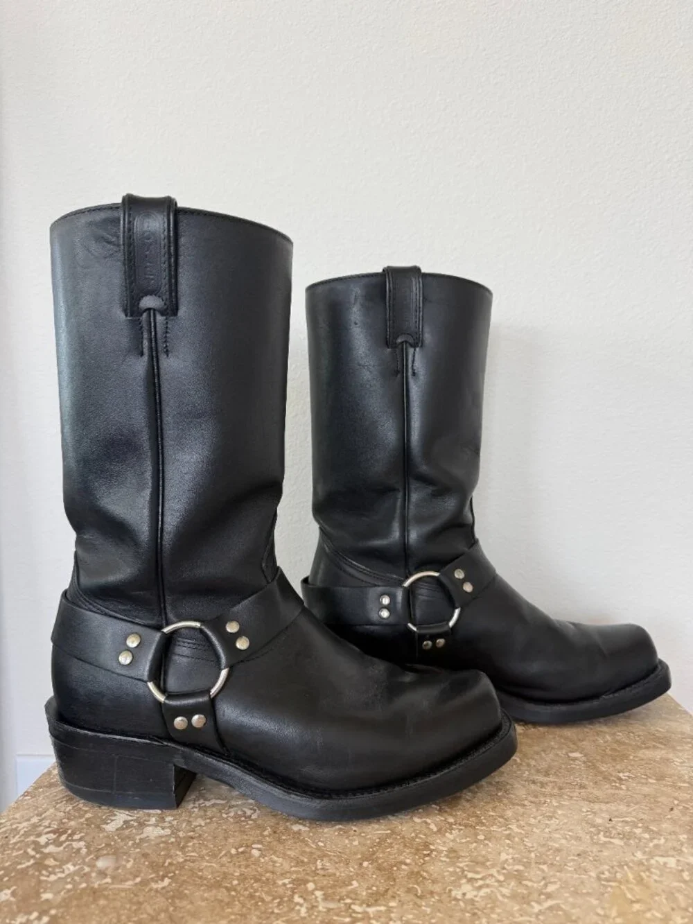 Boulet Black Leather Engineer Boots Made in Canada Men's 8 Motorcycle Biker